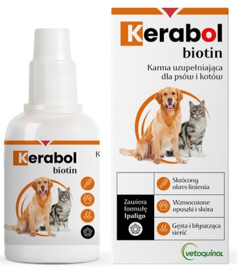 Vetoquinol Biowet Pet Line Kerabol - krople na poprawę sierści 20ml