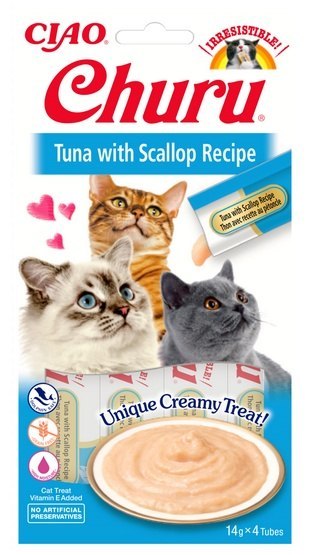 Inaba Ciao Cat Churu Creamy Tuńczyk i przegrzebki 56g