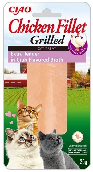 Inaba Ciao Cat Grillowany Extra Delikatny Filet z kurczaka w bulionie krabowym 25g