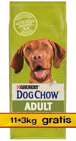 Purina Dog Chow Adult Jagnięcina 14kg (11+3kg gratis)