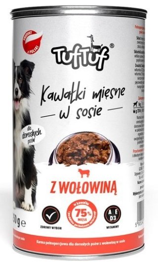 TUF TUF Kawałki mięsne z wołowiną dla psa puszka 415g