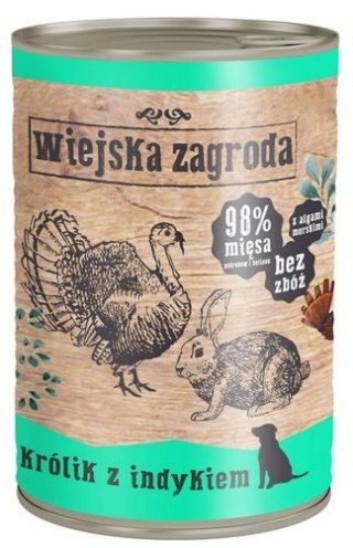 Wiejska Zagroda Królik z indykiem puszka 400g