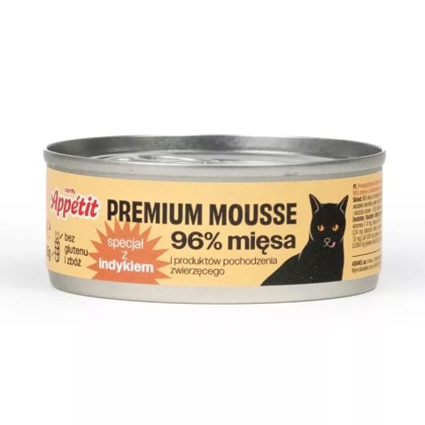 Comfy Appetit Premium Mousse - mokra karma z indykiem dla kota 85g