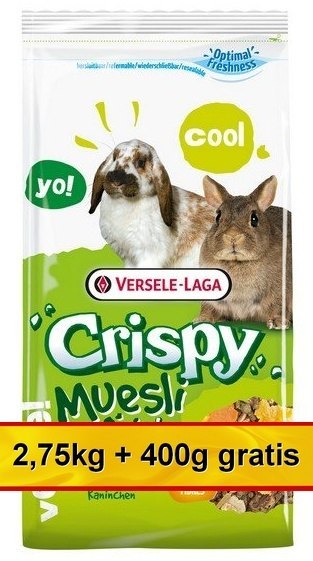 Versele-Laga Crispy Muesli Rabbit - pokarm dla królika 3,15kg (2,75kg+400g gratis)