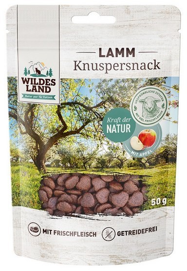 Wildes Land Knuspersnack Lamm & Apfel 50g