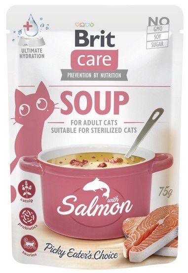 Brit Care Cat Soup Salmon saszetka 75g