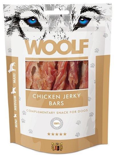 Woolf Chicken Jerky Bars 100g