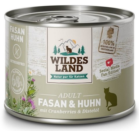 Wildes Land Cat Classic Adult Fasan & Huhn puszka 200g