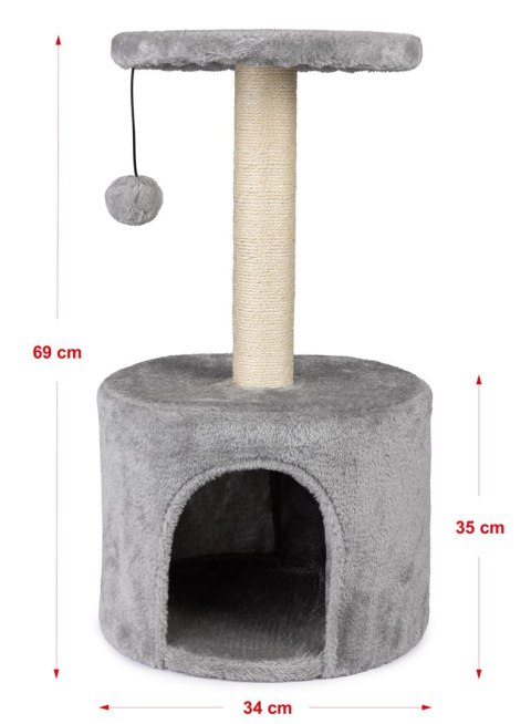 Drapak dla kota CT16, 33x33x60cm jasnoszary