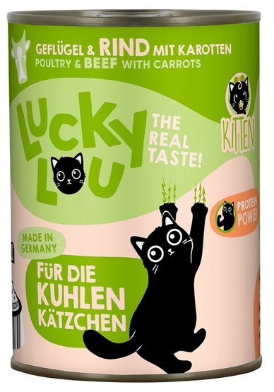 Lucky Lou Lifestage Kitten Drób i wołowina puszka 400g