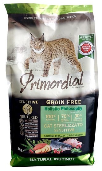 Primordial Cat Grain Free Neutered Sensitive Salmon 2kg