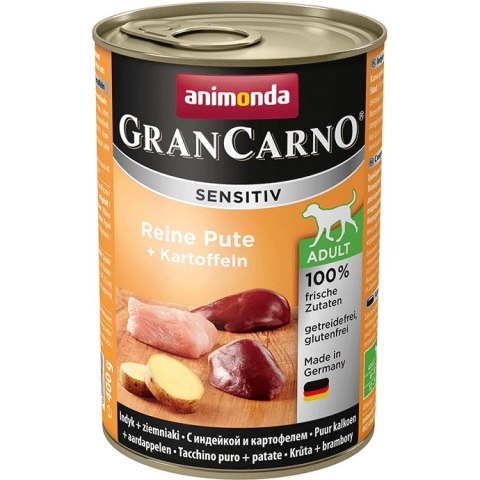 ANIMONDA GranCarno Sensitive Adult puszki czysty indyk z ziemniakami 400g