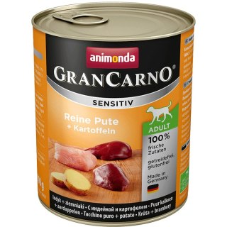 ANIMONDA GranCarno Sensitive Adult puszki czysty indyk ziemniak 800g