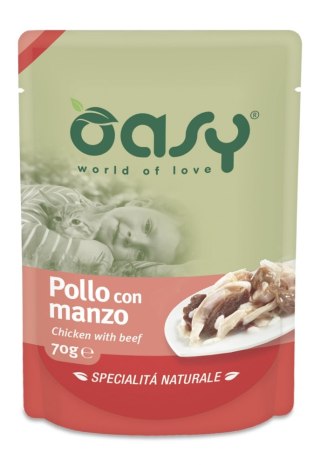 OASY NATURAL Saszetka Kurczak z wołowiną 70 g