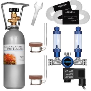 Aquario BLUE TWIN Professional - podwójny zestaw CO2 z butlą 2l