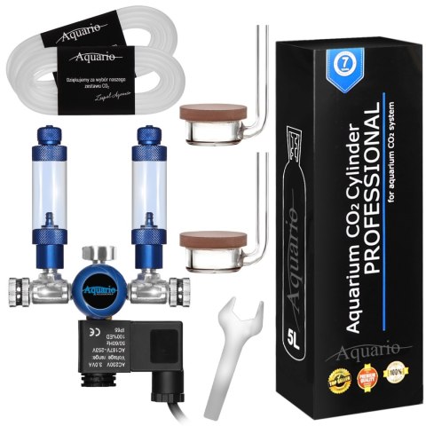 Aquario BLUE TWIN Professional - podwójny zestaw CO2 z butlą 5l