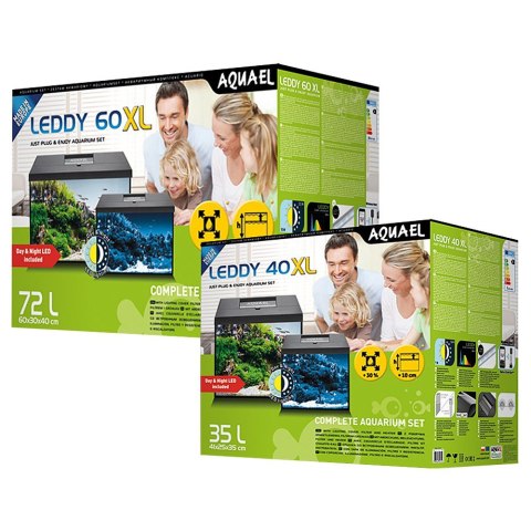 Aquael Leddy 60 Day&Night XL Black 2.0 - zestaw akwariowy