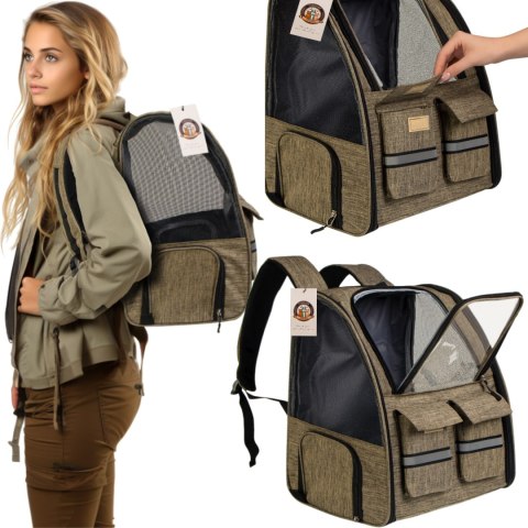 Furrever Friends Cattic Khaki - plecak transporter dla kota i psa