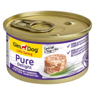 Gimdog Pure Delight 85g - karma dla małych psów kurczak i tuńczyk w galarecie