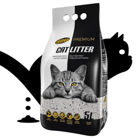 Hilton Cat Litter Carbon - żwirek bentonitowy z węglem dla kota 5l