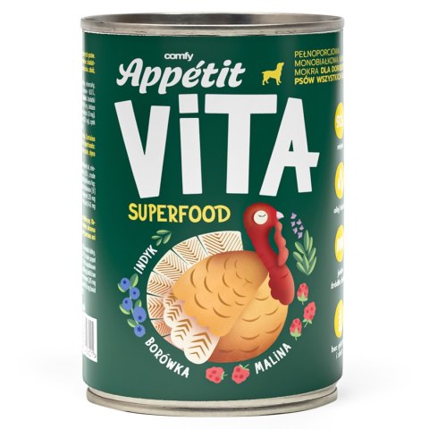 Comfy Appetit Vita Indyk 400g - monoproteinowa karma dla psów