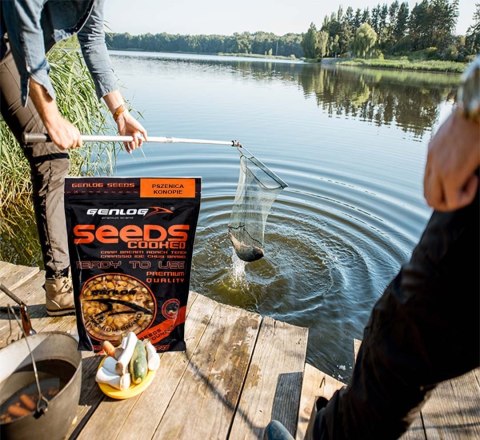 Genlog Cooked Seeds - ziarna wędkarskie, kukurydza pszenica - konopie 1l