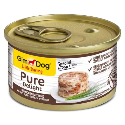 Gimdog Pure Delight 85g - karma dla małych psów kurczak i wołowina w galarecie