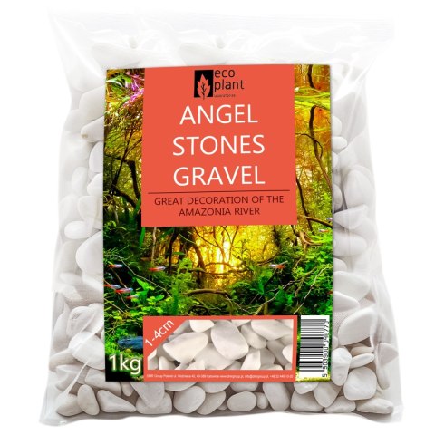 Eco Plant Angel Stones 1kg - białe kamienie otoczak 10-40mm