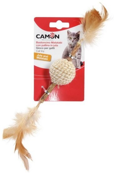 Camon Cat Toy Matatabi Kij z piłką jutową