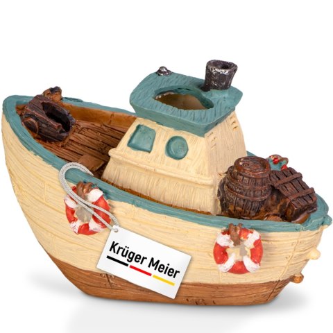 Kruger Meier Fishing Boat - Statek do akwarium 11x6.5x7.5 cm