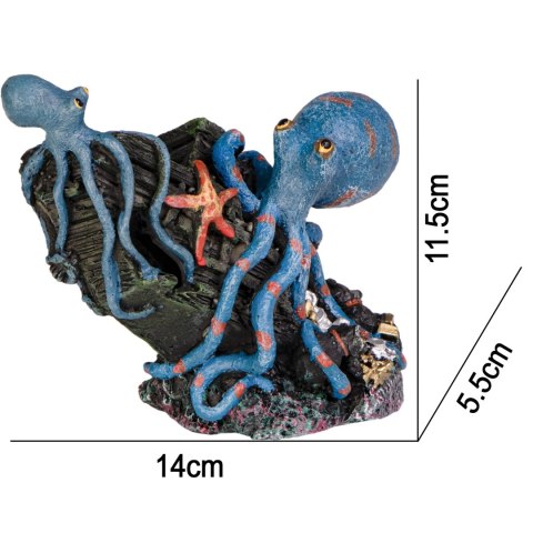 Kruger Meier Octopus Treasure - Dekoracja do akwarium 14x5.5x11.5 cm