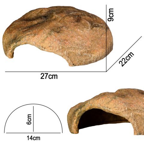 Terrario Gecko Cave L - kryjówka do terrarium 27x22x9 cm