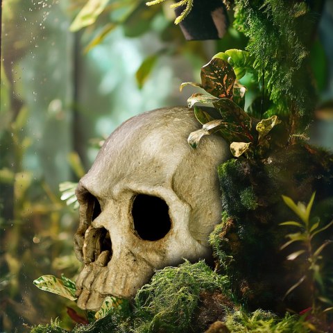 Terrario Human Skull - ozdoba do terrarium 14x11x11 cm