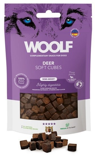 Woolf Soft Cubes Monoprotein Deer 100g