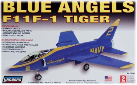 Model Plastikowy Do Sklejania Lindberg (USA) Samolot F-11 Tiger Blue Angels