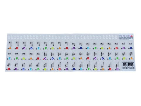 Naklejki Na Klawisze, Nuty Na Keyboard, Pianino, Do Nauki Gry KOLOR Naklejki Na Klawisze, Nuty Na Keyboard, Pianino, Do Nauki Gry KOLOR