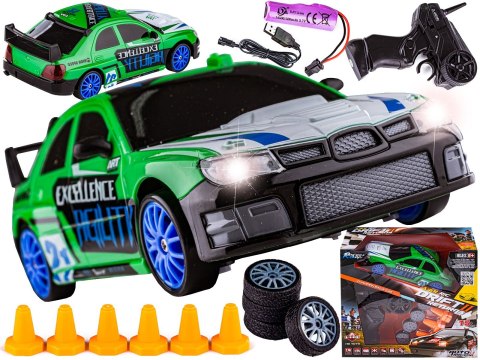 Samochód Do Driftu, Auto RC Drift 1:24 2,4 GHz 4WD ZIELONY